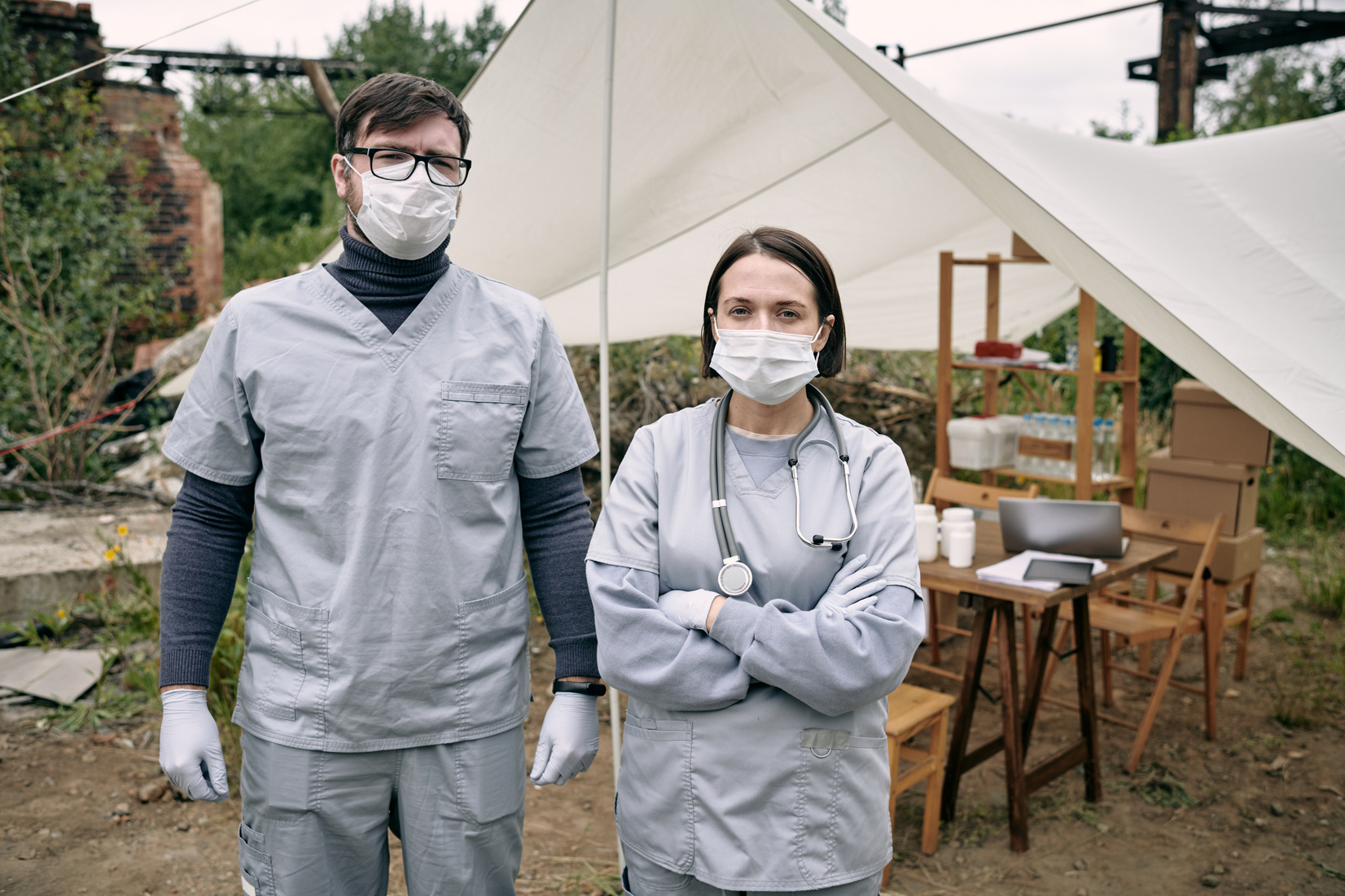 Medical Workers in Refugee Camp